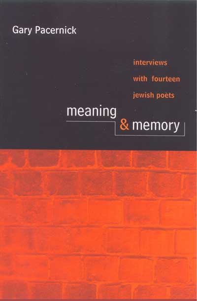 Meaning and Memory: Interviews with Fourteen Jewish Poets cover